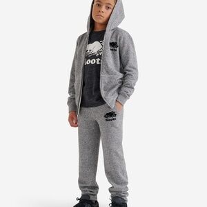 Roots Grey Matching Track Suit Size 13/14 XXL Jogging Pants Zipper Hoodie